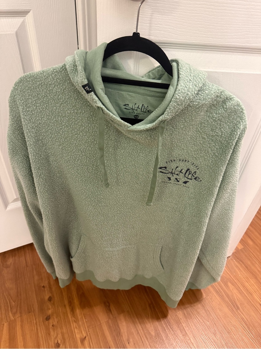 Salt Life Men’s Sage Green Sherpa Pullover Hoodie xl. New
